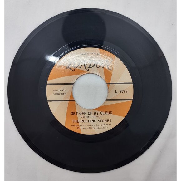 Rolling Stones Get Off of My Cloud / I’m Free 45 RPM 7" Vinyl 1965 - Picture 2 of 2